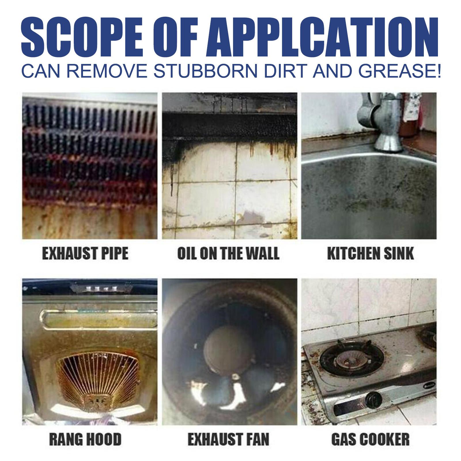 Foaming Cleaner for Oil Stains Multi-purpose Heavy Oil Stain Foam Cleaner for Kitchen Stoves and Range Hoods