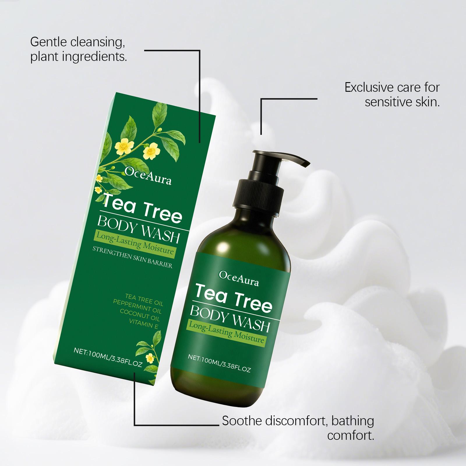 OceAura Tea Tree Refreshing Body Wash, Moisturizing and Nourishing, Refreshing and Moisturizing Rich Foam Daily Cleansing and Bath