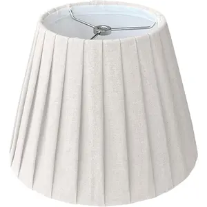 Brown Pleated Small Bell Lamp Shade 6x10x7.5inch, Spider Fitter Handmade Linen Shade for Table Lamps, Floor Lamps and Pendant Lamps