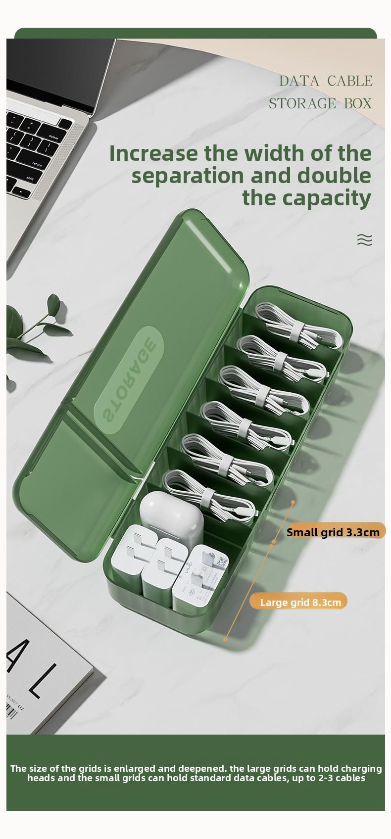 Desktop covered data cable storage box, cable organizer, power charging cable organizer, mobile phone charger storage box