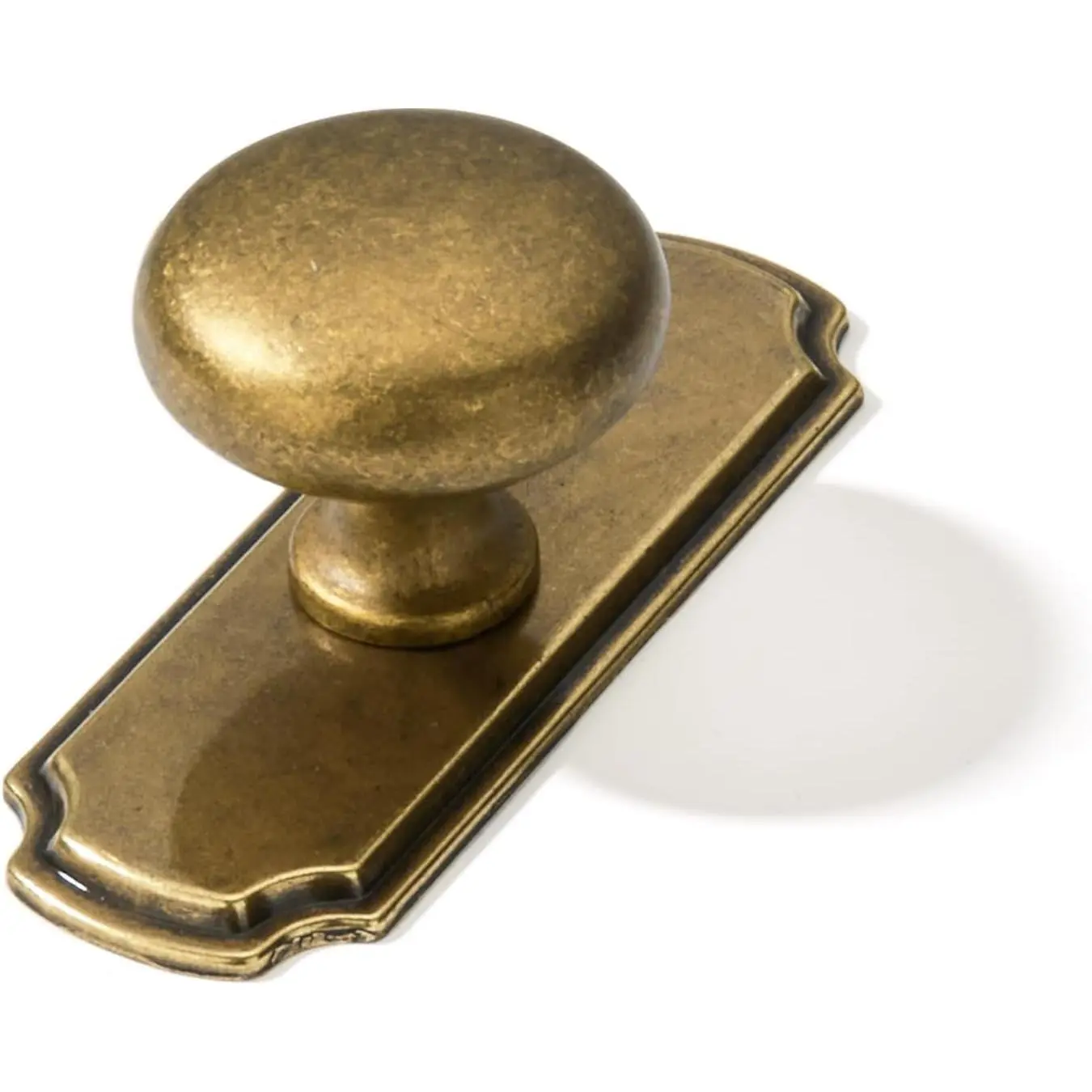 khtumeware 2 Pack 1-1/4 inch Backplate for Cabinet Knobs Antique Brass Drawer Knobs Cabinet Hardware Vintage Aged Knobs with Backplate