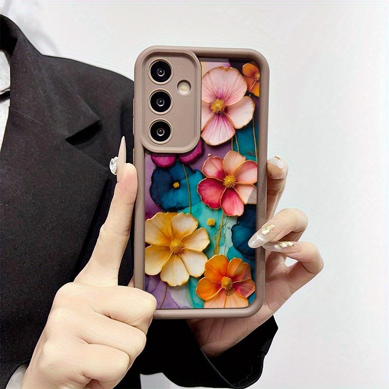 Phone Case - Full Screen Multi-Color Flowers Brown High Bamboo Anti-Fall Shock-Absorbing Protective Phone Case for Samsung Galaxy S26 S25 S24 S23 S22 S21 Fe Plus Ultra A13 A14 A15 A16 A17 A33 A34 A35 A36 A52 A53 A54 Note20