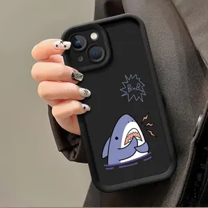 Cartoon Shark Mobile Phone Case for Shockproof Case for iPhone 17 Pro Max 16 16e 15 14 Plus 13 12 Mini 11 Air X XS Pattern Soft TPU Rubber Camera Protection Rugged Mobile Phone Cover Gift 2D printing