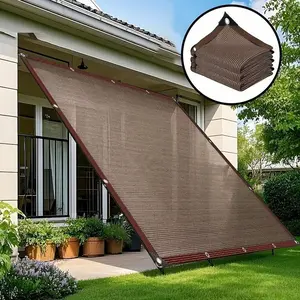 1pc Coffee Sunshade Cloth, Garden UV Protection Net, Outdoor Patio Sunshade, Easy Install & Maintenance, Ideal for Balcony, Pool, Chicken Coop, Fence, Porch, Gazebo
