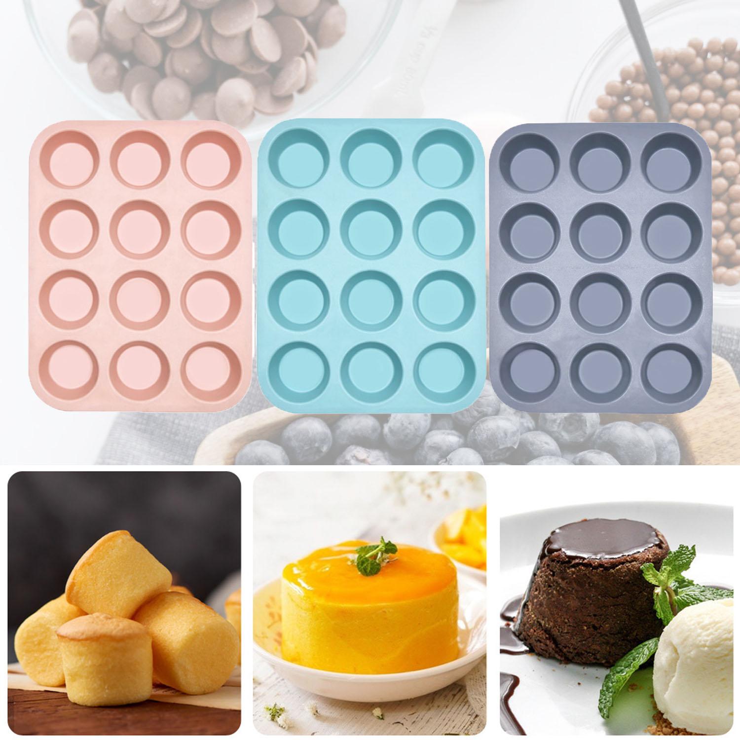 Silicone Baking Molds Set, 3-Piece Mini Pancake & Cupcake Mold, Dishwasher Safe, Oven Compatible, Perfect for Home Baking