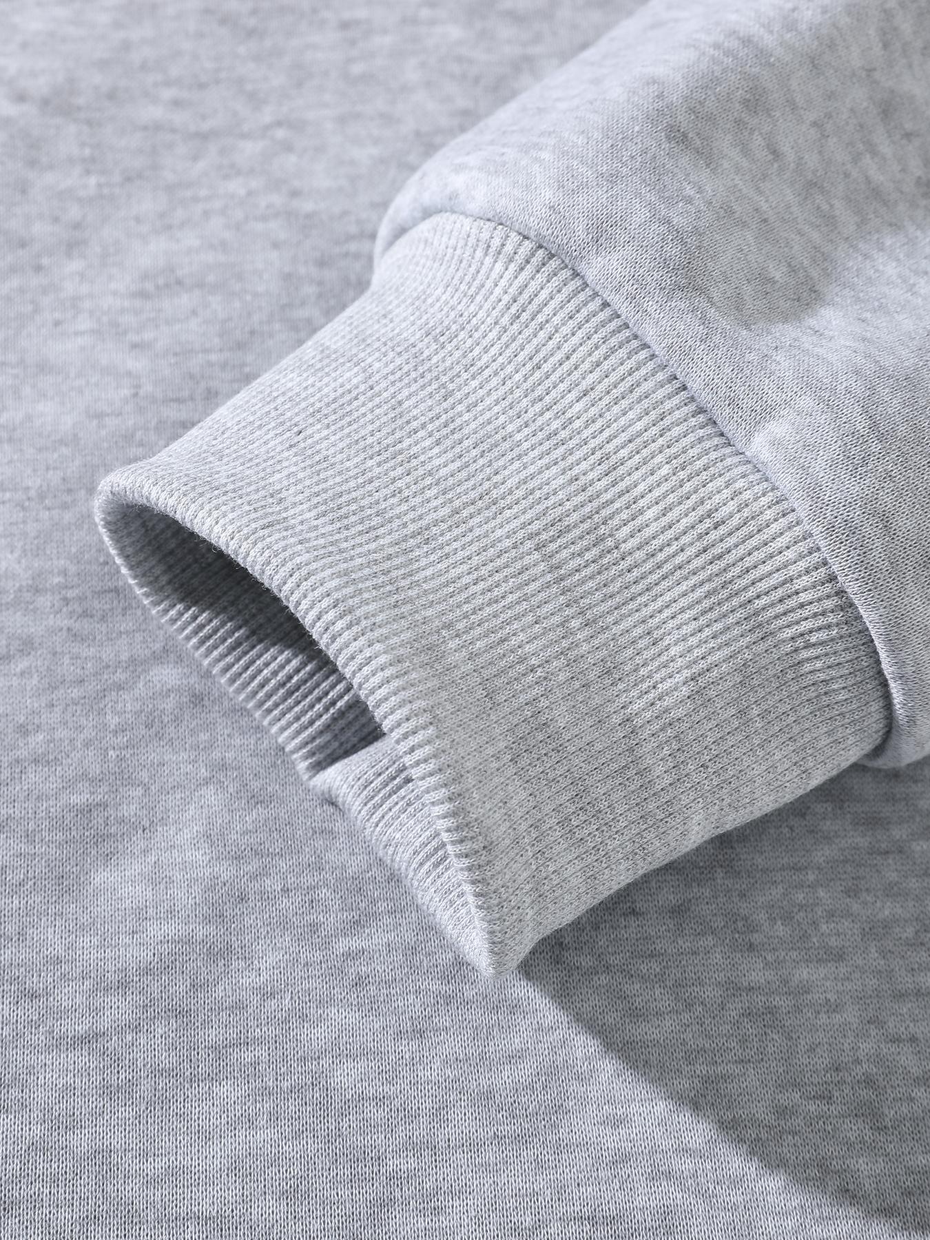 Men's Fleece-Lined Casual Fuzzy Hoodie, Plain Basic Shoulder Pad Warm Sweatshirt, Ideal for Cold Weather, Outdoor Sports, Streetwear