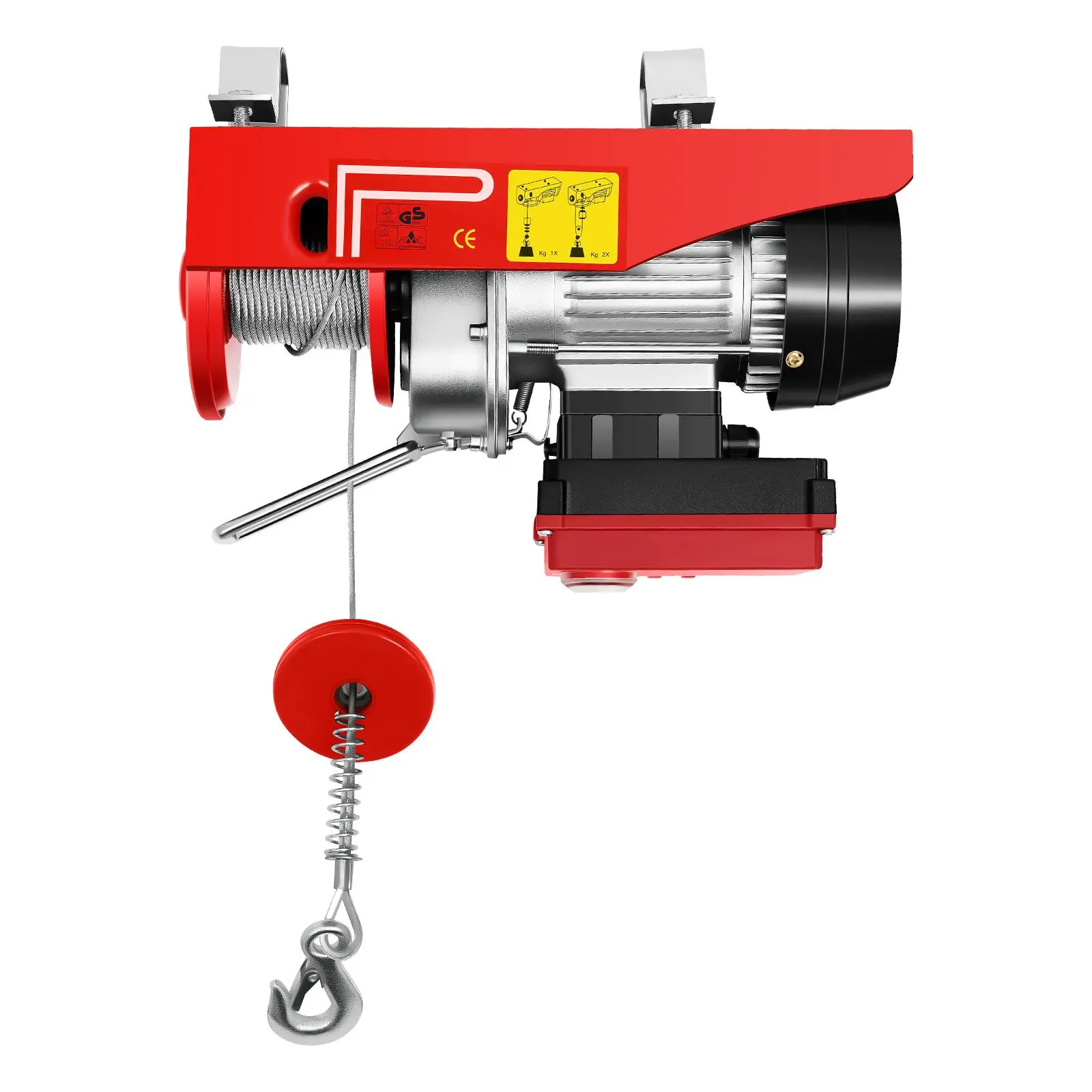 Wireless 2 in 1 Electric Hoist with 440 LBS Capacity Steel Electric Lift 510W 110V Electric Hoist with Remote Control & Single/Double Slings for Lifting in Factories, Warehouses, Construction Site