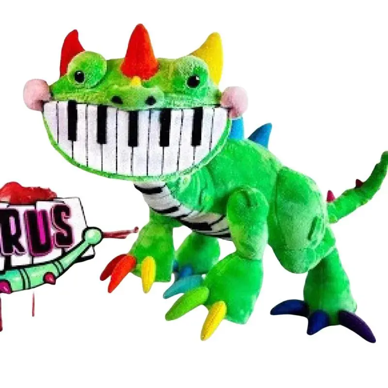 Cartoon Dinosaur Design Soft Stuffed Pianosaurus Plush Toy, Game Peripheral Accessory with Bag Compatibility, Suitable for Children & All Ages