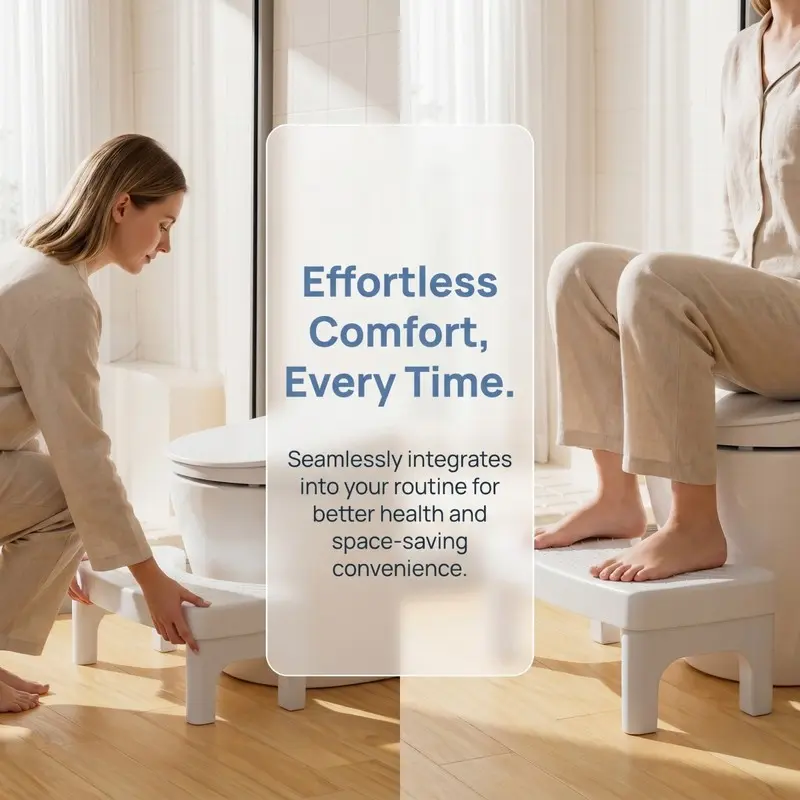 1pc Heavy-Duty Plastic Toilet Stool, Poop Stool for Bathroom, 35 Ergonomic Squatting Stool, Non-Slip Footstool, Sturdy U-Shaped Design, Suitable for Bathrooms