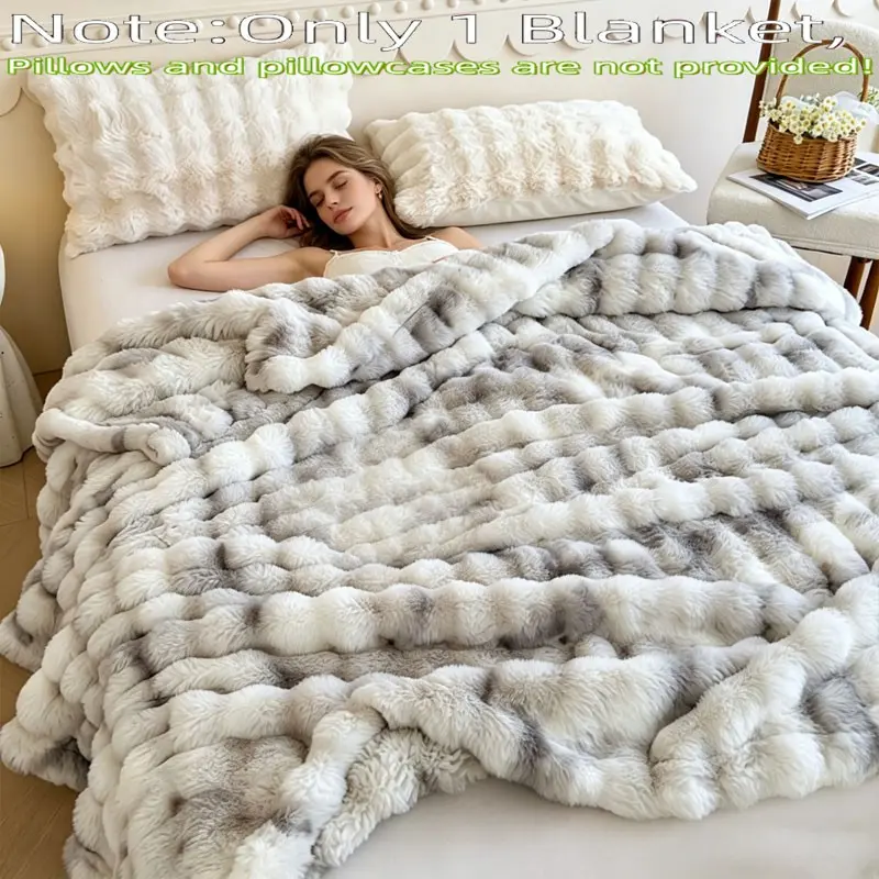 High-Weight Long Fluff Blanket, Soft Breathable Bare Sleep Bedspread, Home Sofa Cover, 4 Sizes, Adult Child Universal, Car Portable Warm Blanket, Soft Throw Blanket, Breathable Cozy Blanket