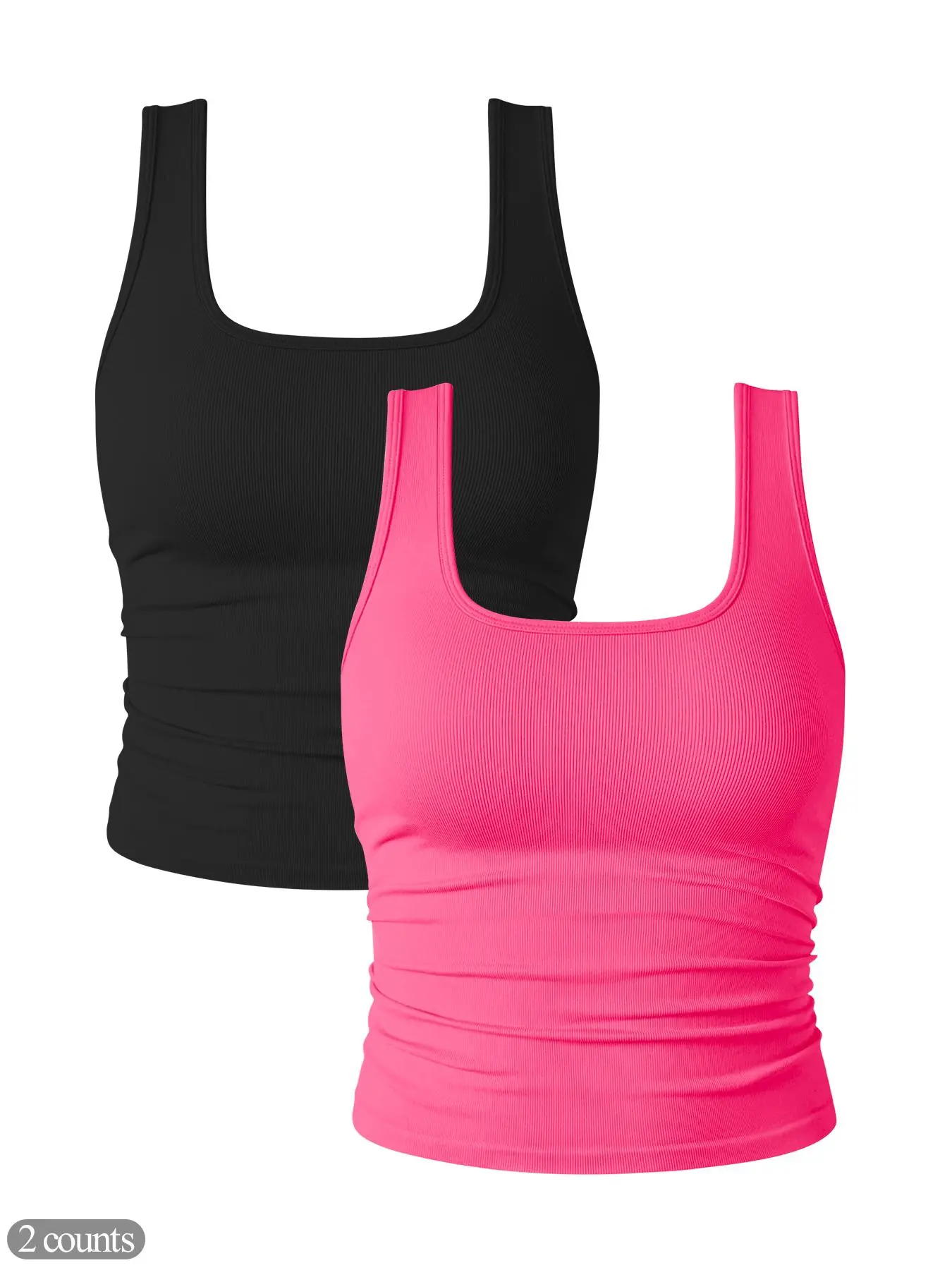 Women's Solid Ruched Shapewear Top, Seamless Ribbed Tank Top, Tummy Control Crop Tank Top for Daily Wear