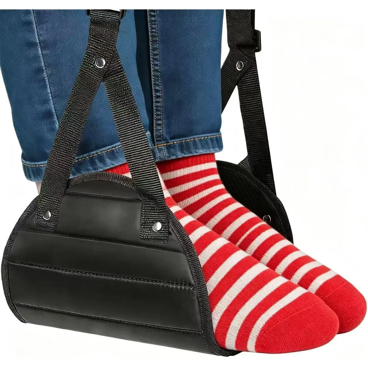 Adjustable Airplane Foot Hammock, Portable Travel Foot Rest for Plane & Under Desk, Comfortable Leg Rest for Long Flights, Travel Accessories for Adults & Kids