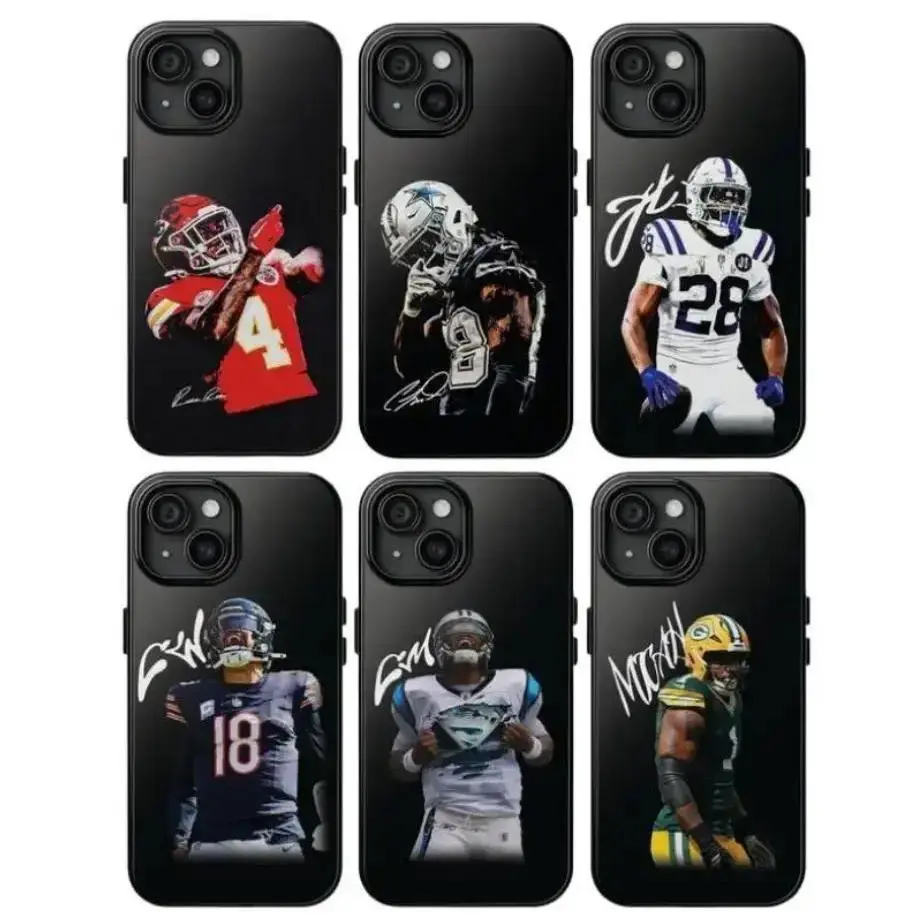 American Footballer Signature Sports Athlete Team Game Day Fan Merch Graphic Art Trendy Tough Phone Case Game Day Signature Tough Rugged Protector for iPhone 17 Air 16 15 14 13 12 11 Pro Max Plus and Samsung S26 S25 S24 S23 Plus Ultra