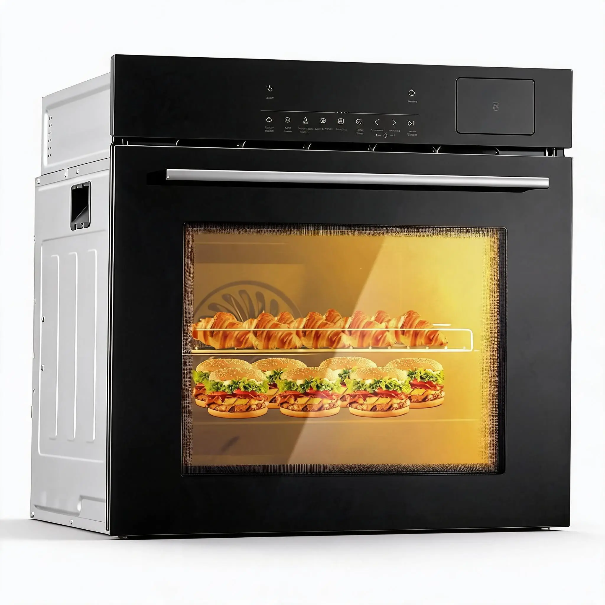 Garvee 24 Inch Built-in Steam & Convection Oven, 2.5 Cu.ft Stainless Steel Oven with 8 Cooking Functions & 108 Smart Recipes, Food-Grade Enamel Cavity, Touch Control, Stepless Temperature Adjustment