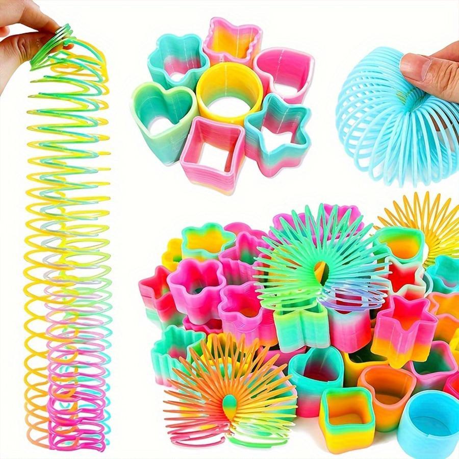 Random Rainbow Spring Assortment, 24/120pcs Colorful Slinky Coils for Youngsters' Parties & Gifts, Party Favors for Birthday, Wedding, Festival