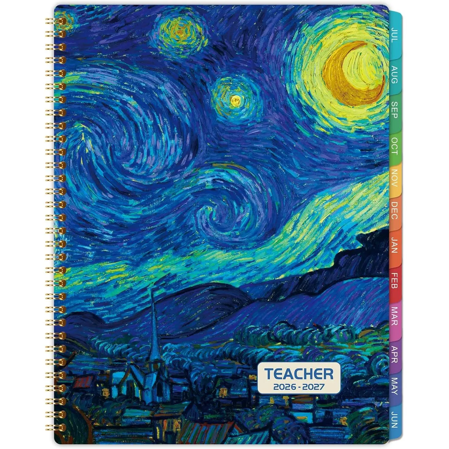 Teacher Planner 2026-2027 - Academic Lesson Planner, Jul 2026 - Jun 2027 | Weekly & Monthly Planner, 12 Colorful Monthly Tab,  Paper, Inspirational Quotes, Helps  Teaching, 8.5" x 11"