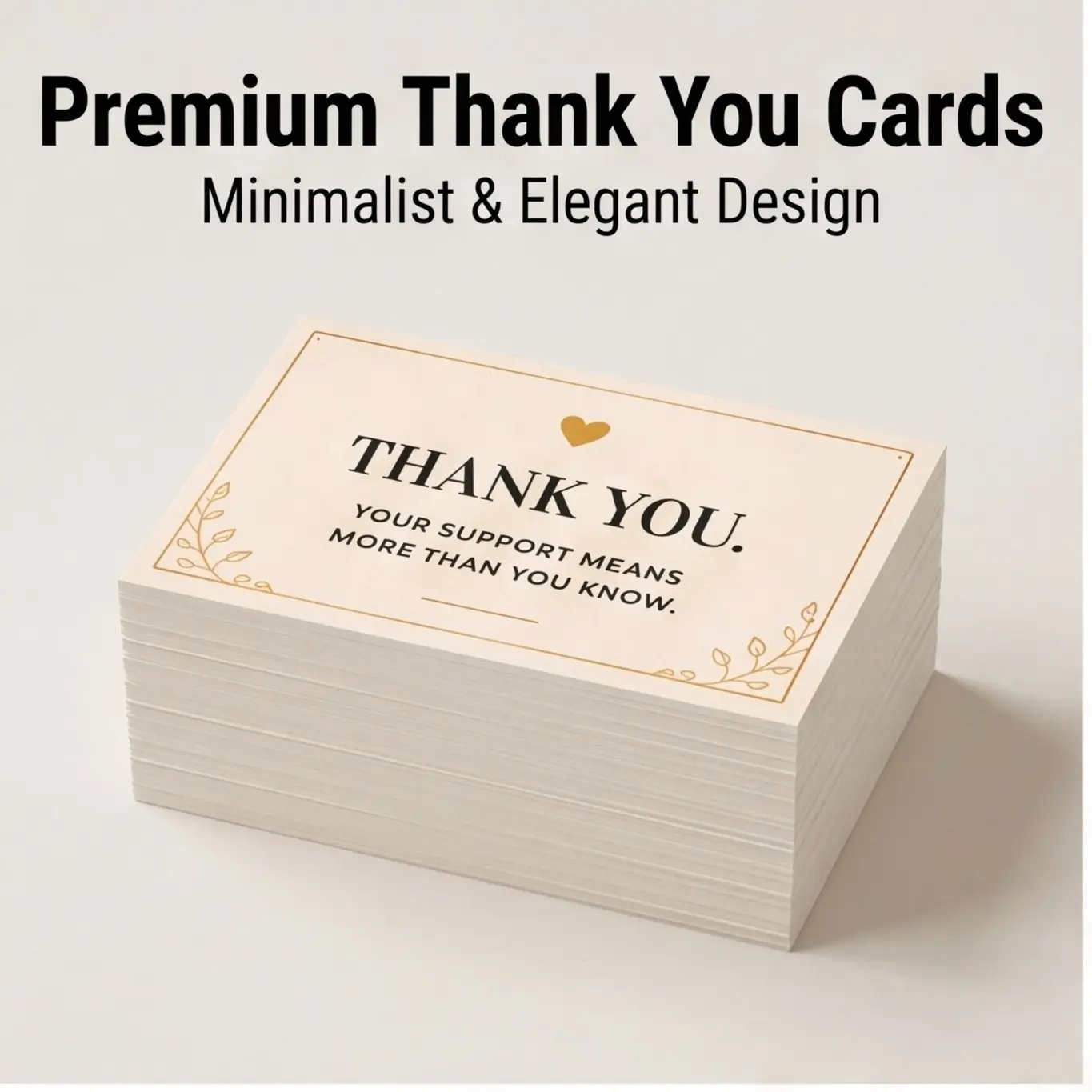 50/100/150 pcs Bulk Thank You Cards | "YOUR SUPPORT MEANS MORE THAN YOU KNOW." Text, Heart Design, Essential for Customer Appreciation in Retail and Small Business