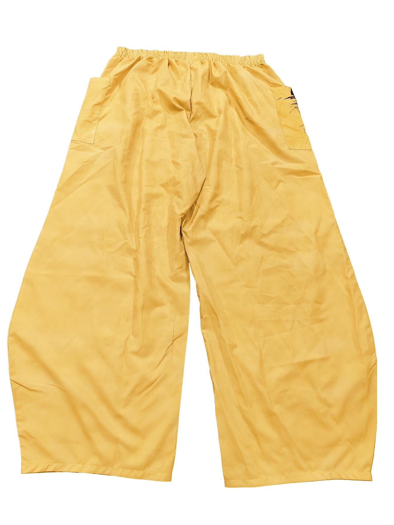 Plus Size Figure Print Pocket Elastic Waist Pants, Casual Comfy Trousers for Daily Wear, Women's Bottoms for Summer, Bohemian Trousers