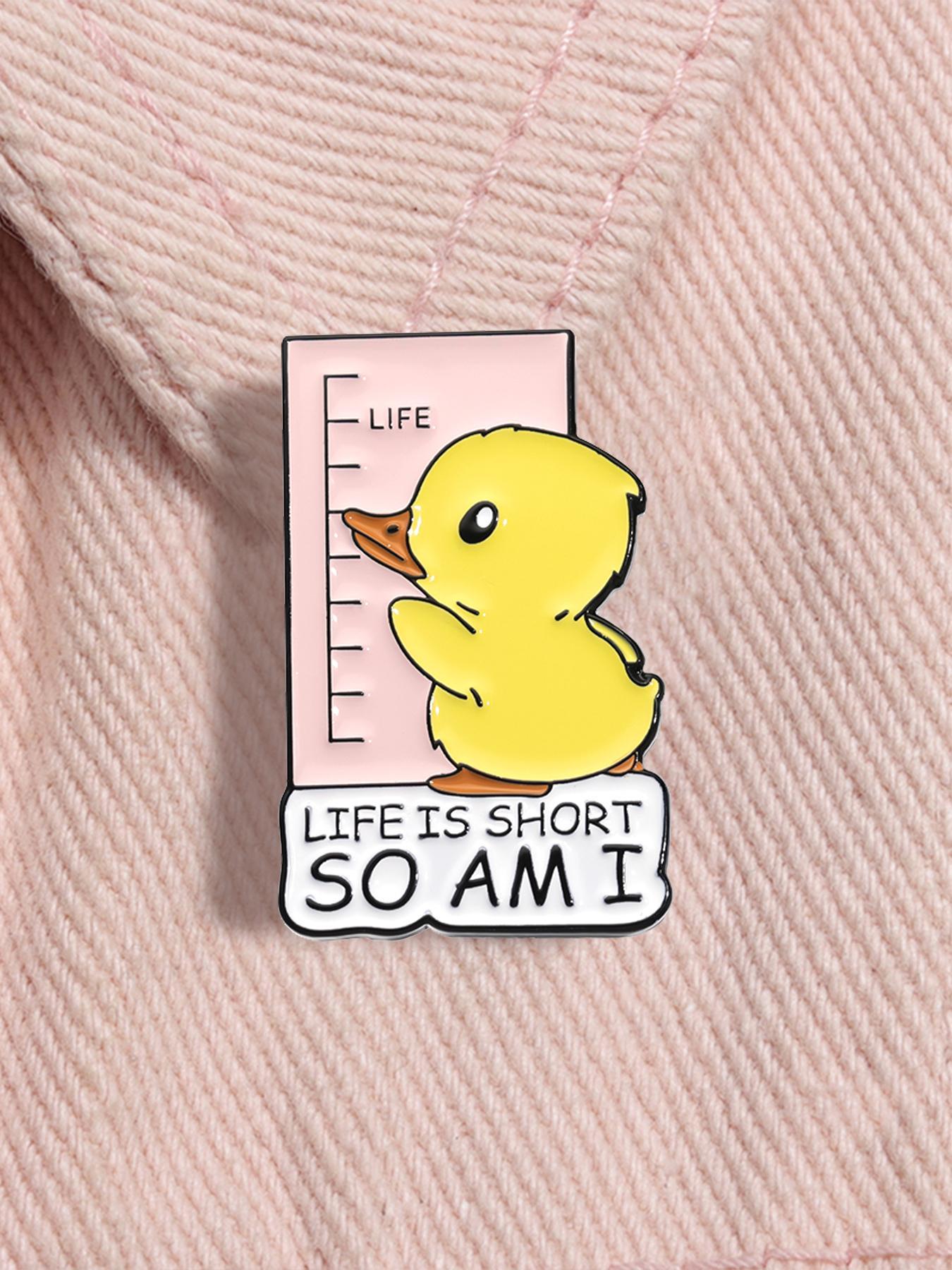 Cute Duck Design Brooch, Cartoon Animal & Letter Pattern Brooch, Fashion Brooch for Daily Clothing Decor, Trendy All-match & Exquisite Brooch for Gift, Flower Brooch Pin, Fashion Accessory