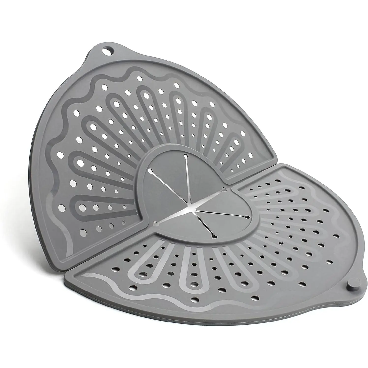 Foldable  Splatter Screen for 10-12" Pans, , Gray | Foldable Splash Guard, Multi-Use  Splatter Guard/Trivet Mat,Non-Stick Oil Splatter Guard, Dishwasher Safe