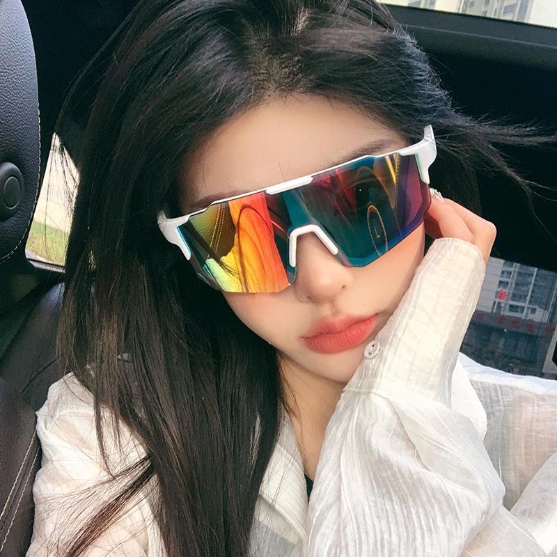 7 Pack Windproof UV400 Cycling Sunglasses for Men Women Large Frame Sun Visor Glasses European American Style Motorcycle Shades for Fishing Travel