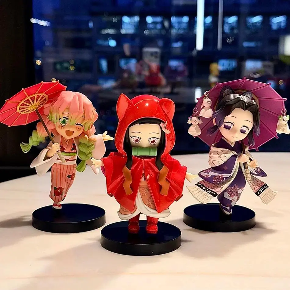 Anime Ornament Kimetsu No Yaiba Figure 15cm Nezuko Mitsuri Kochou Shinobu Action Figure Plum Rain Series Model Toy Gifts