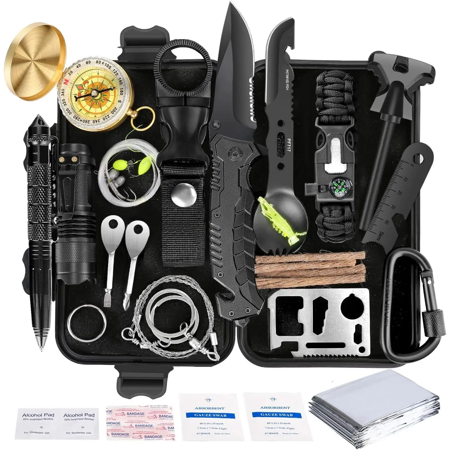Survival Kit 35 in 1, First Aid Kit, Survival Gear, Survival Tool Gifts  Men Boyfriend Him Husband Fathers Day Camping, Hiking, Hunting, Fishing