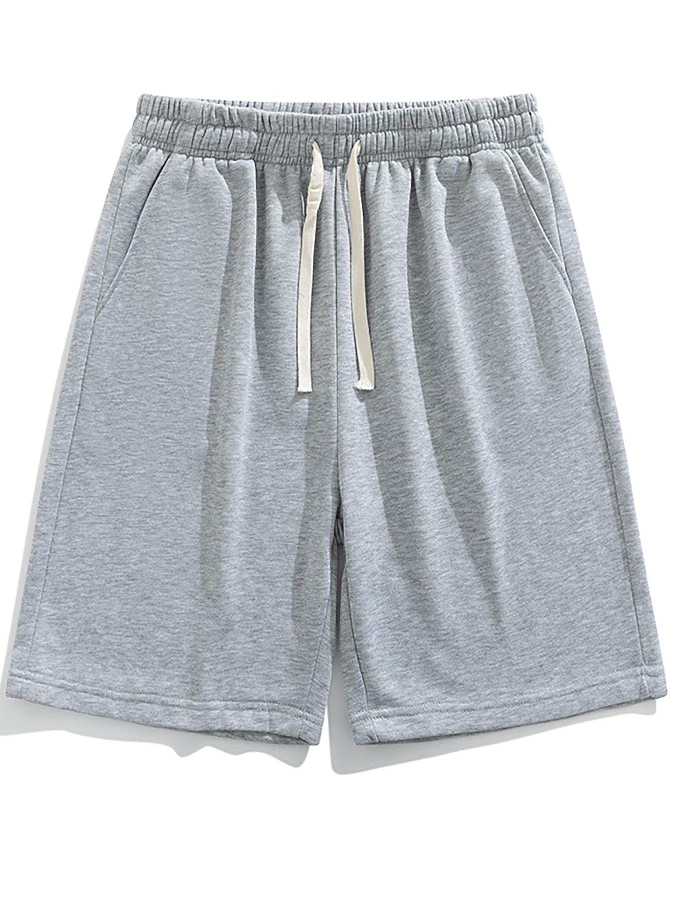 Men's Solid Color Drawstring Waist Shorts, Casual Regular Fit Pocket Shorts for Summer, Men's Bottoms for Daily Wear.