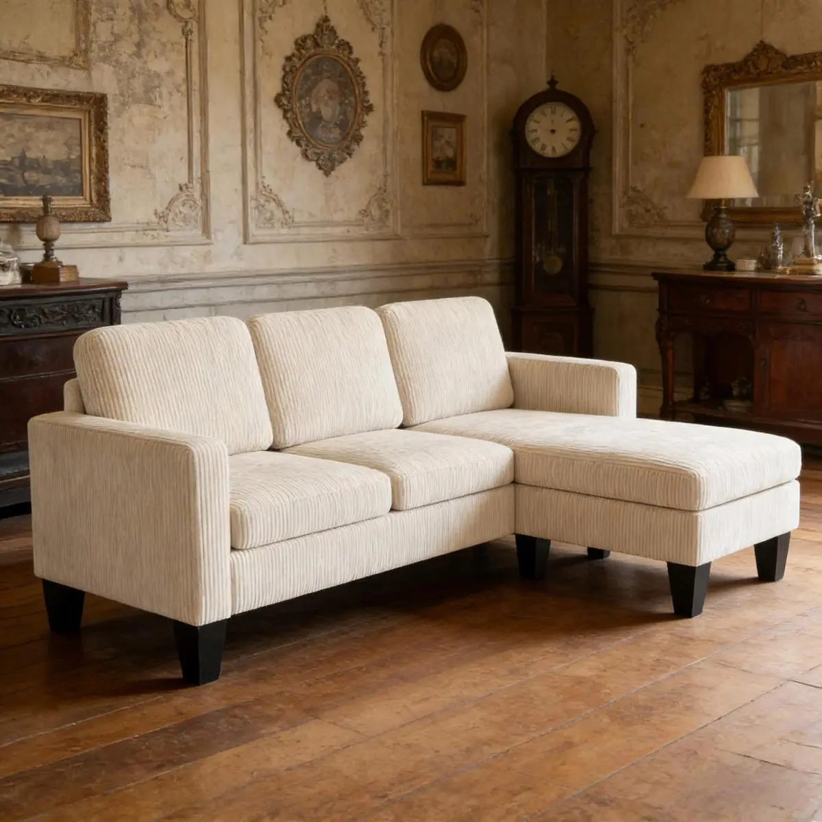 Aobtkel Nordic Style L-Shaped Sectional Sofa - Living Room Couch, On-Site Service Option