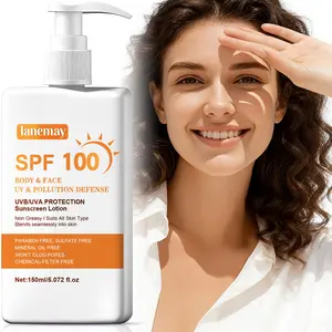 150ml SPF100 High Protection Sunscreen with Niacinamide, Vitamin E, Aloe Vera - UV & Pollution Defense, Helps Reduce Look of Aging Signs, Protects Skin Barrier - For Face & Body, Non-Greasy, Helps Protect Against Sunburn & Tanning