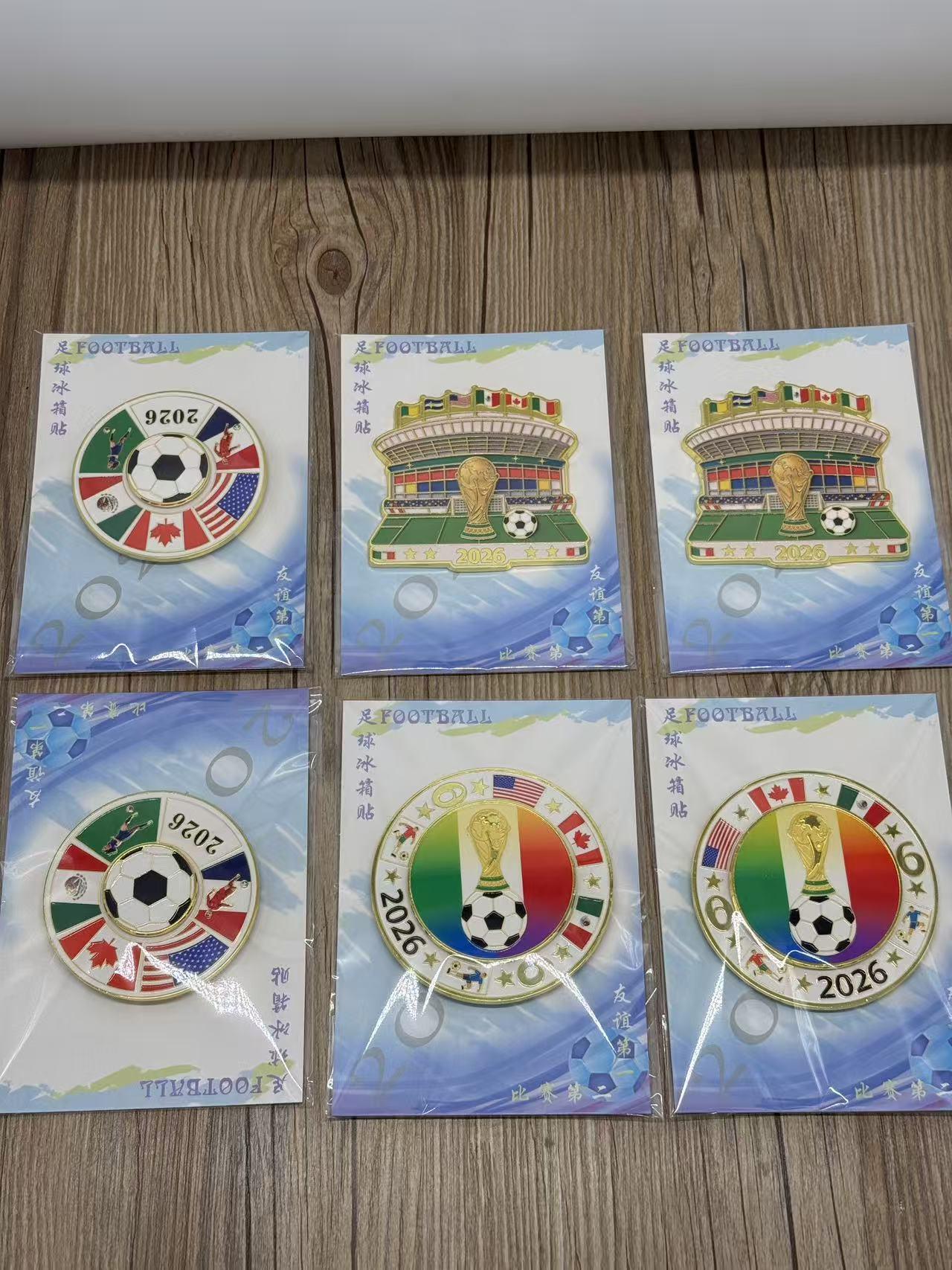 2026 Cross-border Magnetic Refrigerator Magnets (Metal Material) - Rotatable FIFA World Cup North America