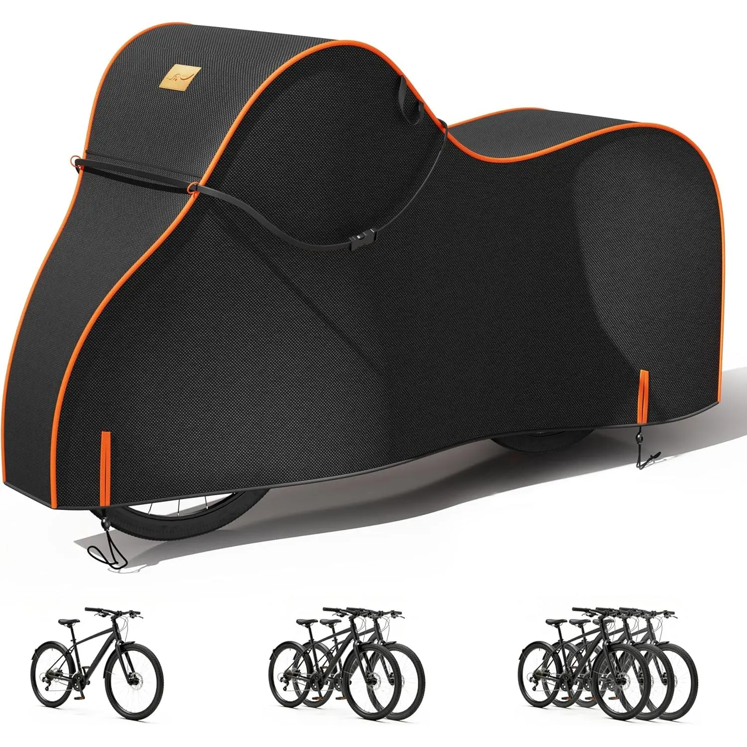Bike Cover Waterproof Outdoor 600D Heavy Duty Bicycle Covers for 1/2/3 Bikes UV Rain Dust Snow Protection Fits Road Mountain Cruiser Ebike & Electric Bikes