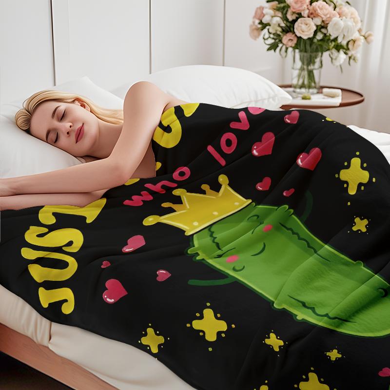 Just A Girl Who Loves Pickles Queen Blanket: The Cutest Pickle Obsessed Throw For Every Pickle Girl, Ultra Soft Plush Fleece Blanket Printed In USA