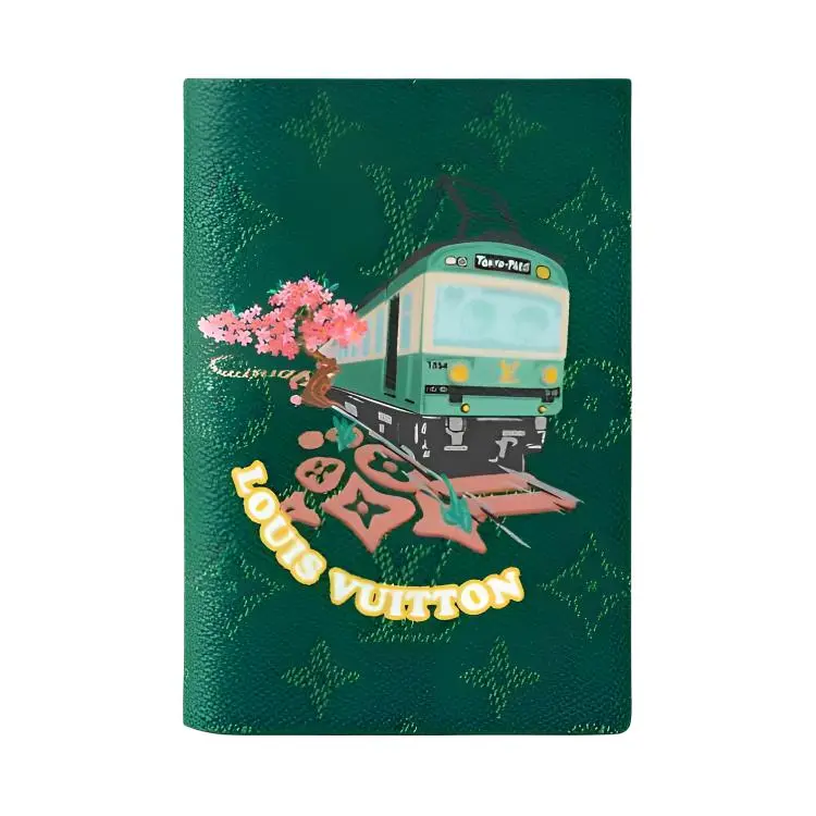 Louis Vuitton x Nigo Embossed Logo Four-Slot Monogram Coated Canvas Passport Wallet for Men and Women, Green