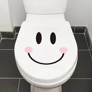Smiling Face Toilet Sticker, Perfect Fit for Entire Toilet, Ideal Bathroom Decoration, Great Holiday Gift