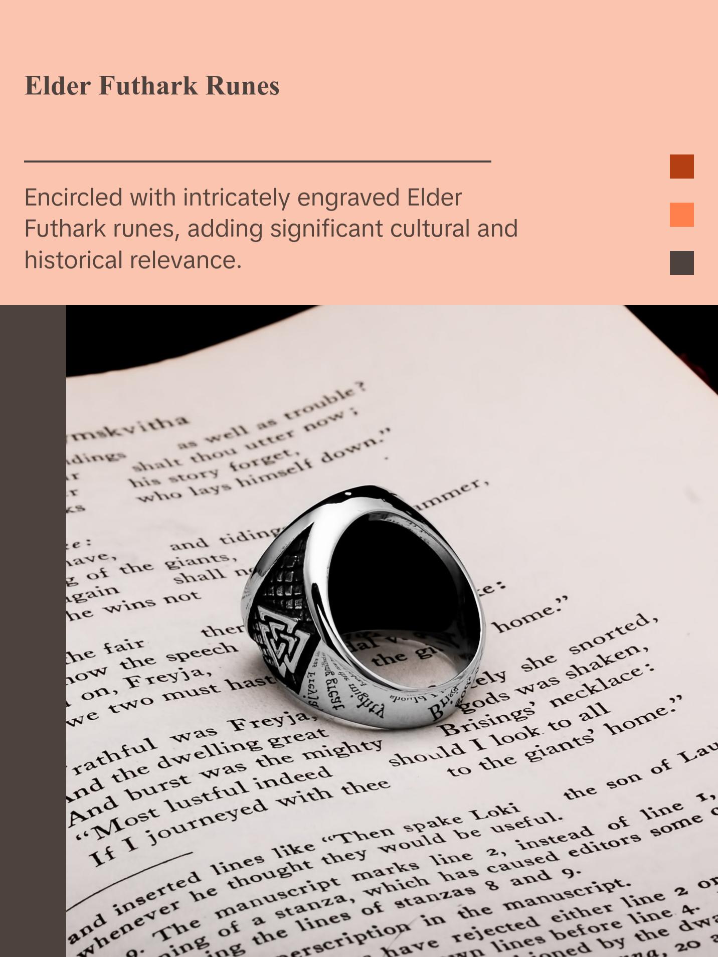 Viking Vegvisir Rune Ring 316L Stainless Steel