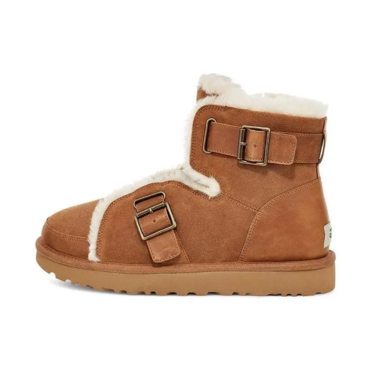 UGG Dune Mini Buckle Boot – Women’s Suede Ankle Snow Boot with Warm Fleece Lining Verifiable, with credentials and supporting global authentication