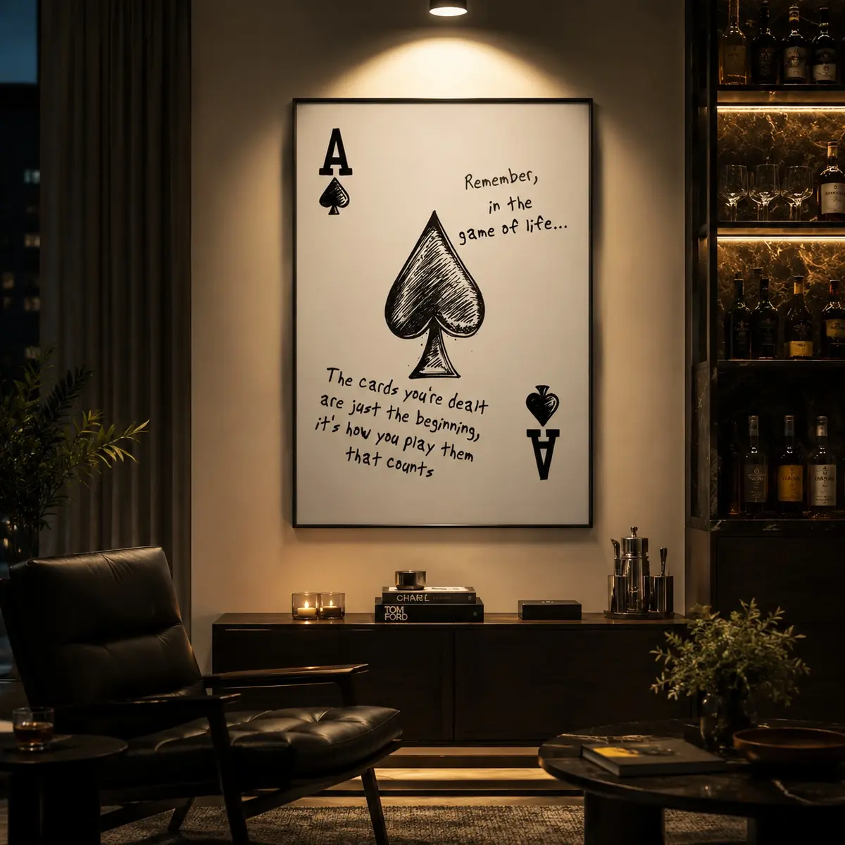 Ace of Spades Motivational Wall Art, Inspirational Mental Health Decor, Canvas Print, Framed or Unframed Poster, Bedroom and Office Decor, Home Gift, Positive Quote Art, Poker Wall Art, Man Cave Decor, Dorm Room Poster, Unique Gift Idea