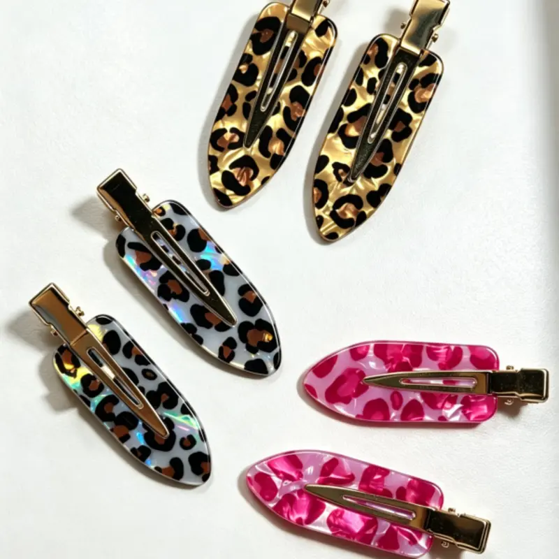 6-Piece Leopard Print Duckbill Hair Clip Set, Multi-Functional Clips for Women, Vintage Y2K Hair Accessories for Bangs and Styling