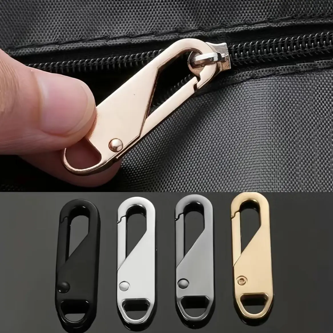 5 removable replacement zippers, quick repair, easy replacement of clothing zipper pieces, repair kit zipper head replacement slider, convenient replacement of luggage, coats, clothing, shoe buckle accessories
