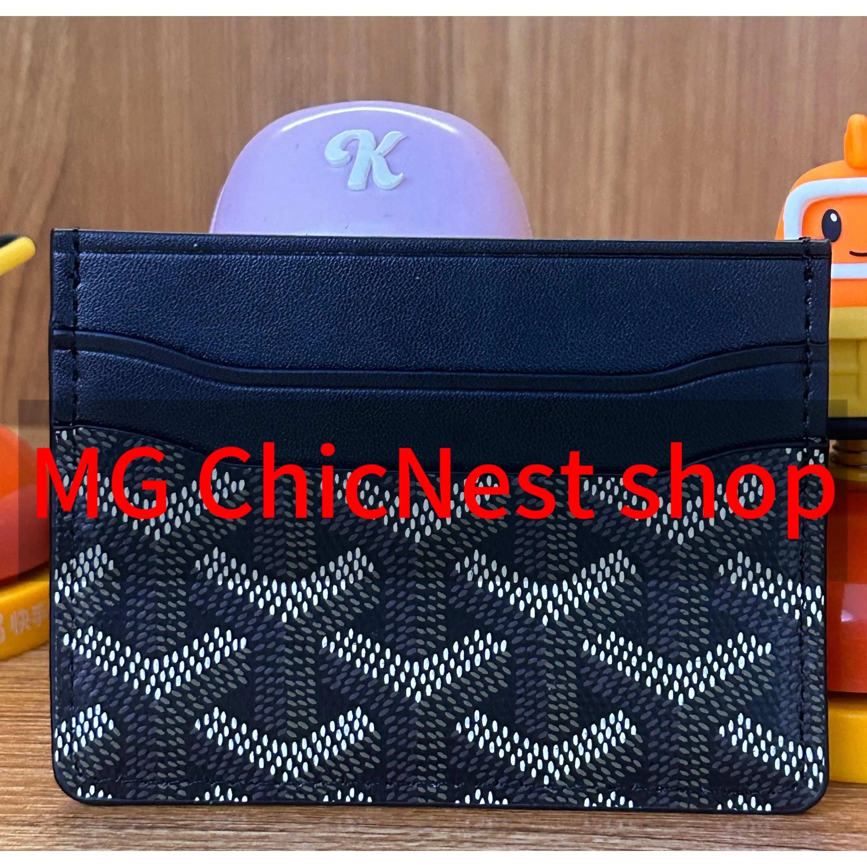 Vintage All-over Print Slim Multi-Slot Card Holder, Leather Trim Mini ID Wallet, Portable Bank Card & ID Case for Men and Women