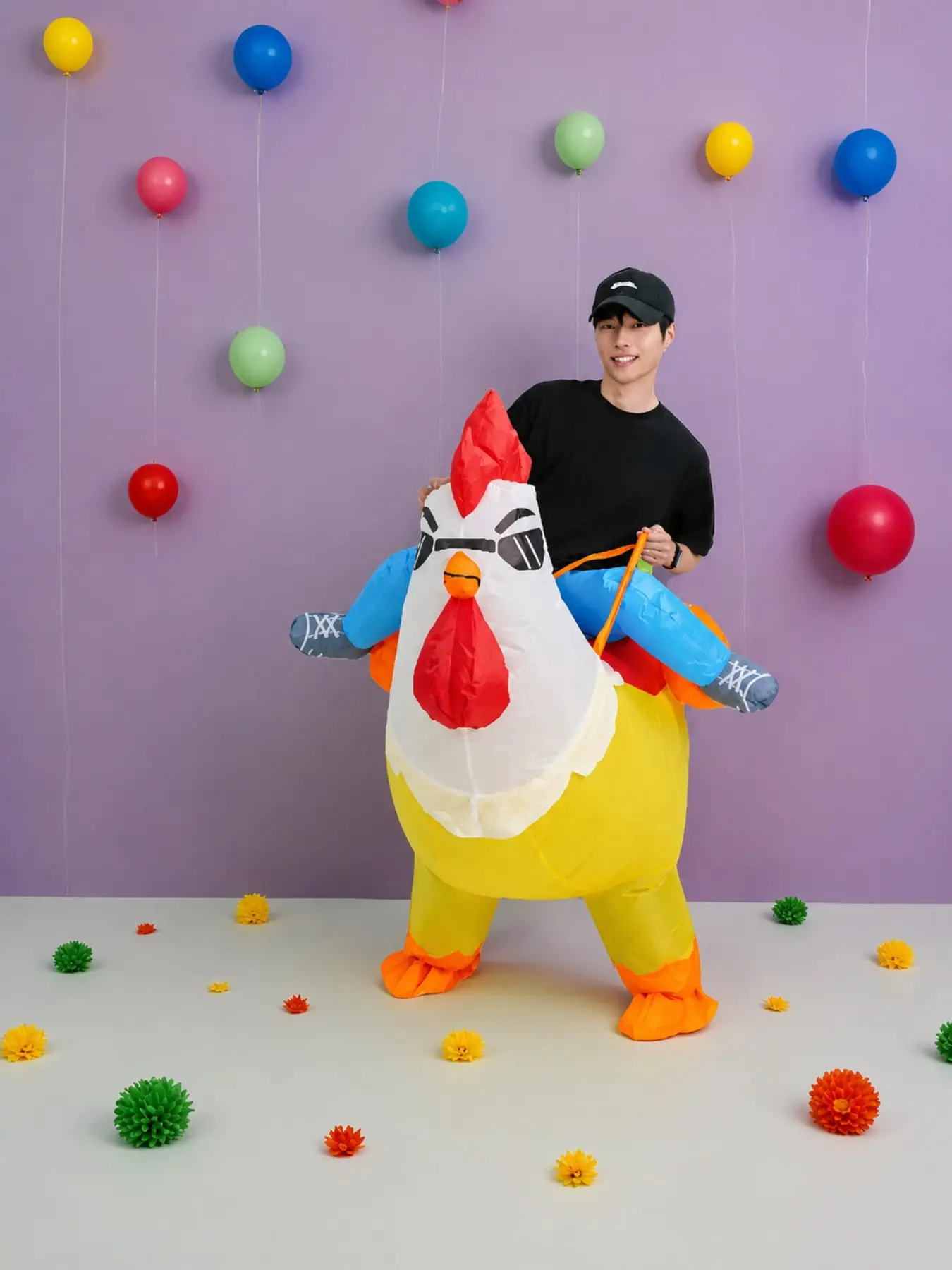 Inflatable Chicken Riding Costume Set, Fun Festive Halloween Party Wear, Funny Inflatable Hen, Festival Design, Perfect for Events