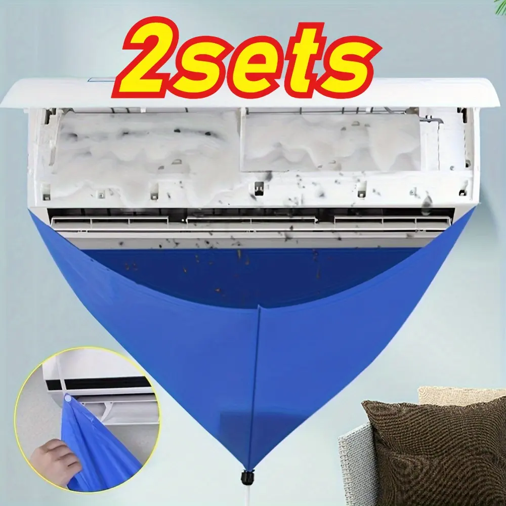 2-Pack Air Conditioner Condensate Bag Cleaning Tool Set for Split and Wall-Mounted Units, Universal Edition with Thickened Water Collection Bag, Air Conditioner Cleaning Sealing Bag, Air Conditioner Accessories, Water Management Tool,
