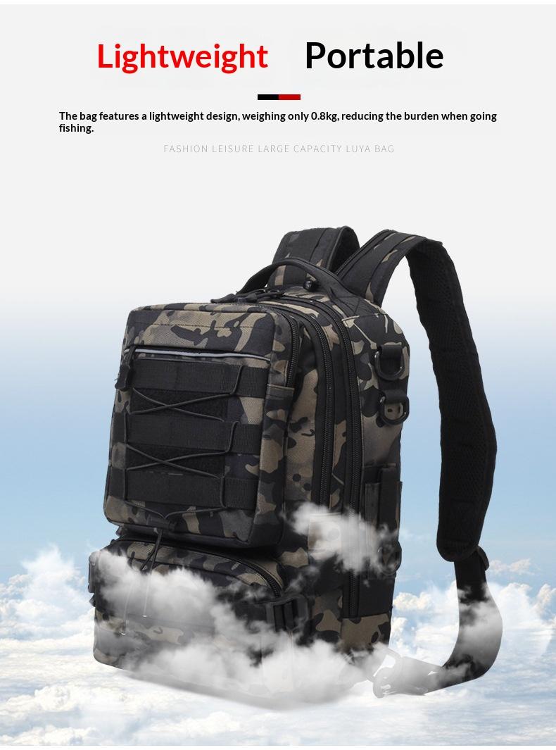 Multifunctional Tactical Backpack Outdoor Large Capacity Travel Sports Hiking Bag Multi-compartment Lure Fishing Bag