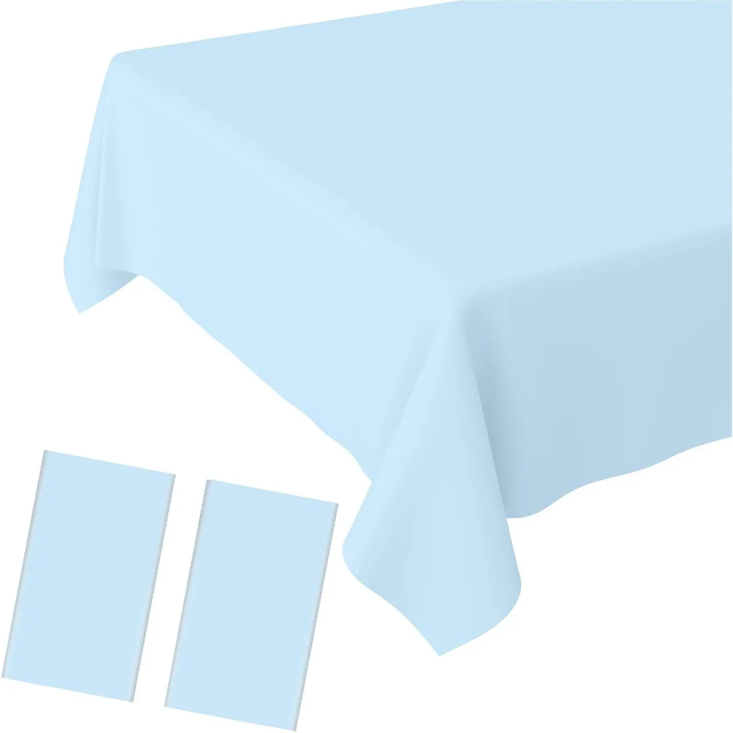 2 Pack Light Blue Tablecloth Disposable Baby Blue Table Covers 54" x 108" Blue Pastel Table Cloths for Parties Bridal Shower Engagement Wedding Birthday BBQ Picnic Indoors & Outdoors Party