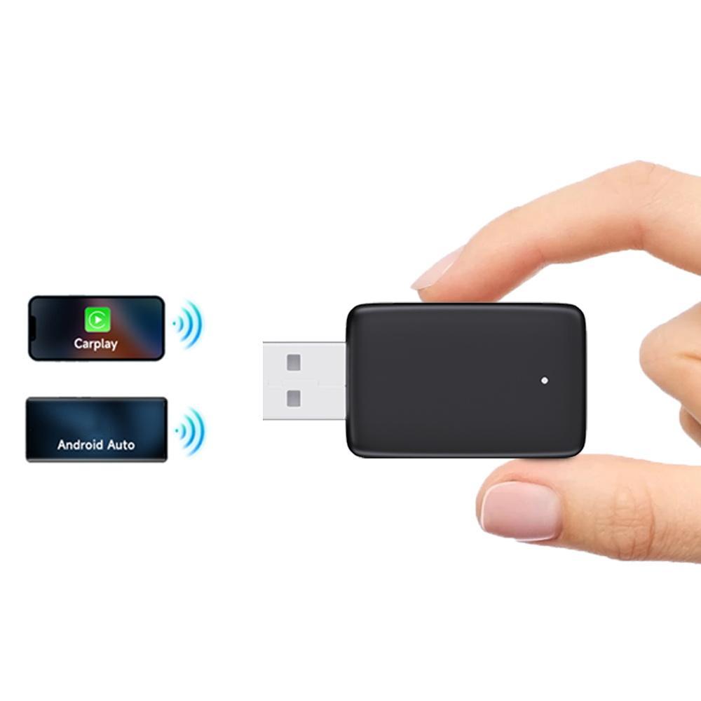 Wireless Mini Box, 1 Count 2 in 1 Car Player Android Auto Wireless Adapter, Bluetooth-compatible WiFi Fast Connect Smart Mini Box, Plug and Play Dongle for Toyota Audi Honda, Boyfriend Gift