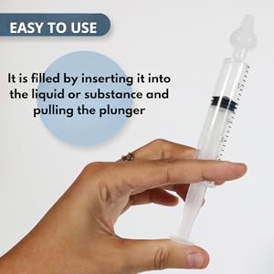 Baby Nasal Syringe (2-Pack) - Safe Silicone Nasal Aspirator for Newborn - Infant Mucus Removal - 10ml Nose Cleaner Syringe for Baby - Toddler Congestion Relief - Reusable Tips - White