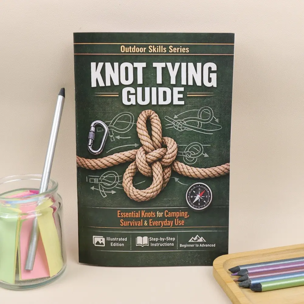 Knot Guide Manual, Outdoor Skills Series, Step-By-Step Knot Instructions, Ideal for Camping, Survival, Hiking, Beginner to Expert Level