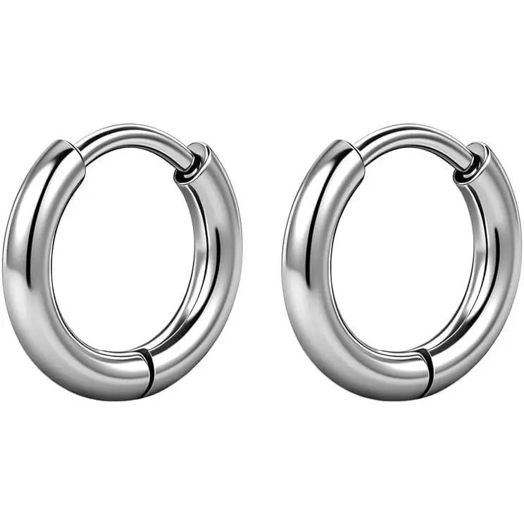 G23 Titanium Small Huggie Hoop Earrings for Sensitive Ears Hypoallergenic Pure Titanium Earring for Women Men Lightweight Cartilage Earring Stack Jewelry