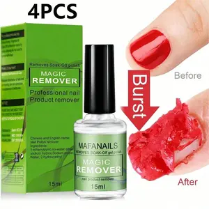 2/4PCS 15ml Gel Nail Polish Remover Soak-Off Gel Polish Remover, Removes Nail Polish In 2-5 Minues 15ml 0.5fl.Oz   Quickly & Easily No Soaking Or Wrapping Quickly Removes Soak-Off Gel Polish
